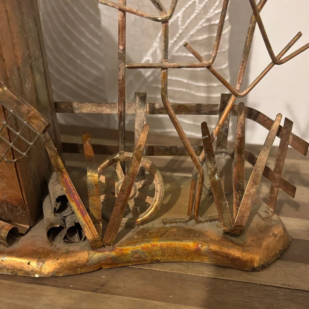 Vintage Rustic Metal Windmill Music Box - Picture 9 of 13